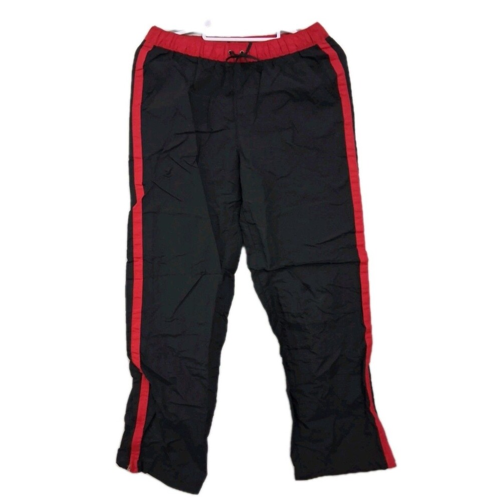 Nike Womens Track Pants Black Lined Zippered Ankle Pull On Drawstring Small 4 6